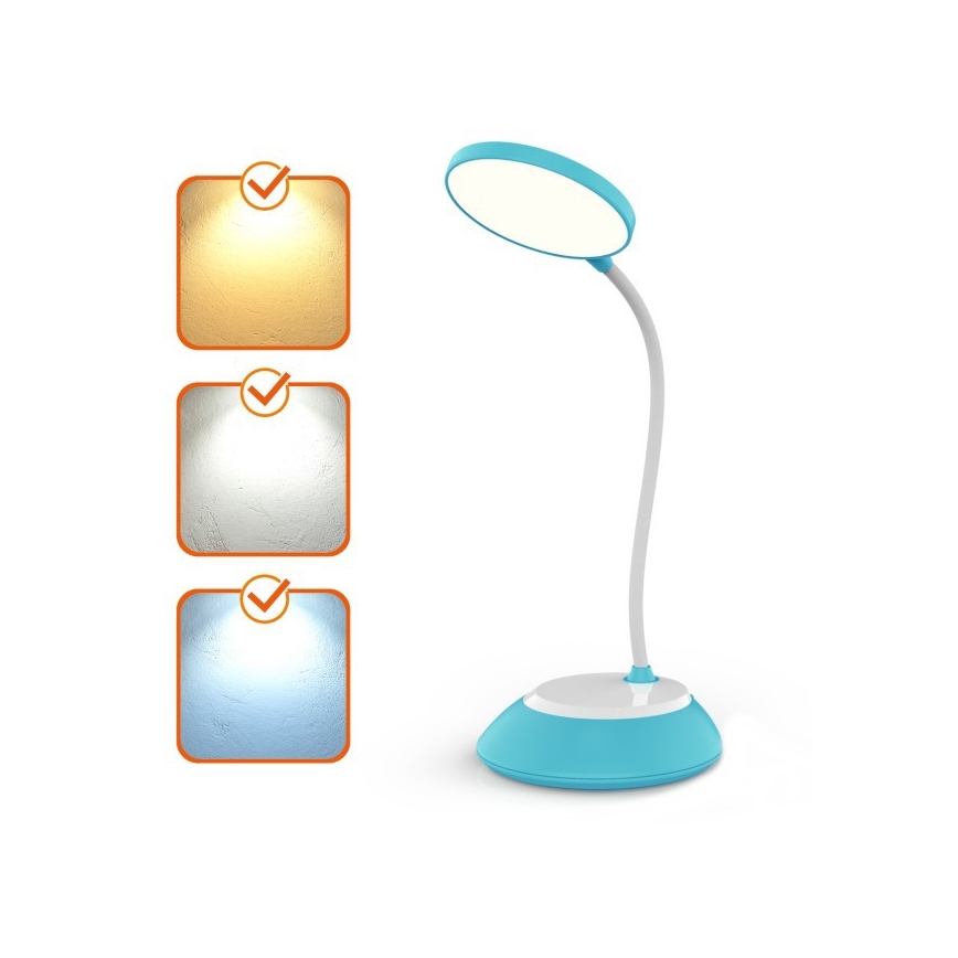 LED Димируема акумулаторна настолна лампа VISUA LED/5W/5V 3000-5000K 1200 mAh син