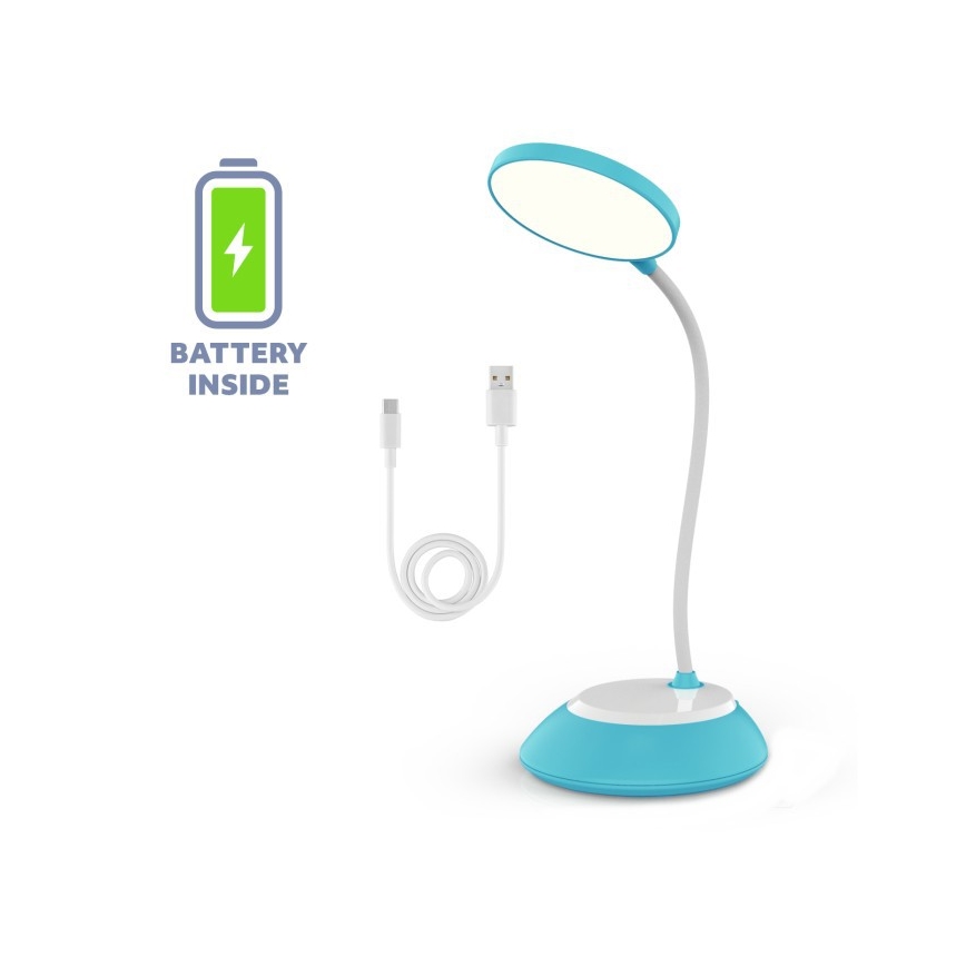 LED Димируема акумулаторна настолна лампа VISUA LED/5W/5V 3000-5000K 1200 mAh син