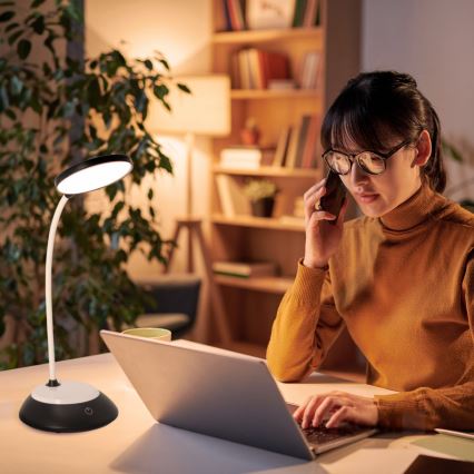 LED Димируема акумулаторна настолна лампа VISUA LED/5W/5V 3000-5000K 1200 mAh черен