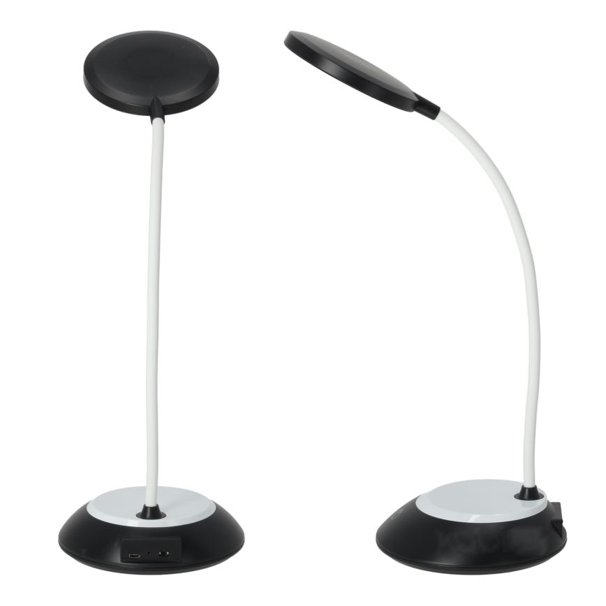 LED Димируема акумулаторна настолна лампа VISUA LED/5W/5V 3000-5000K 1200 mAh черен