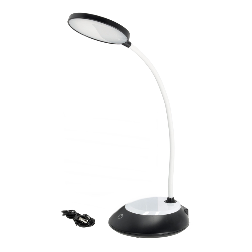 LED Димируема акумулаторна настолна лампа VISUA LED/5W/5V 3000-5000K 1200 mAh черен