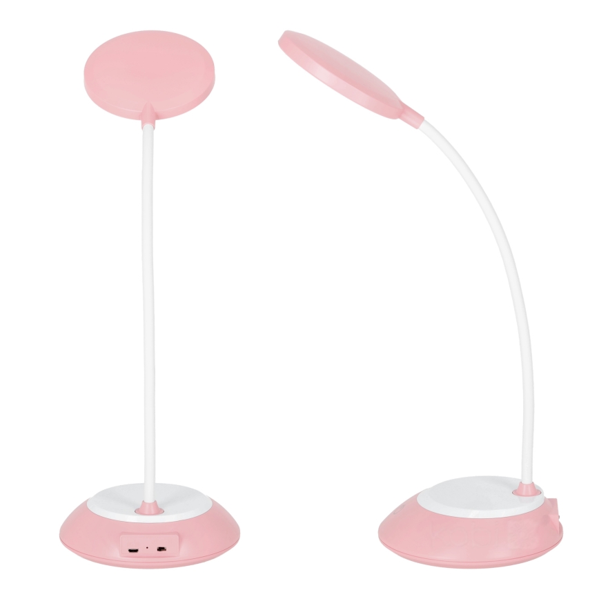 LED Димируема акумулаторна настолна лампа VISUA LED/5W/5V 3000-5000K 1200 mAh розов