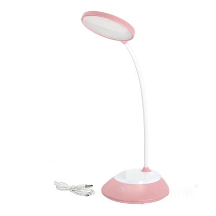 LED Димируема акумулаторна настолна лампа VISUA LED/5W/5V 3000-5000K 1200 mAh розов