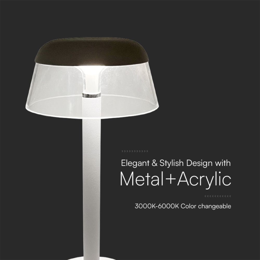 LED Димируема акумулаторна настолна сензорна лампа LED/3W/5V 3000-6000K 1800 mAh бял