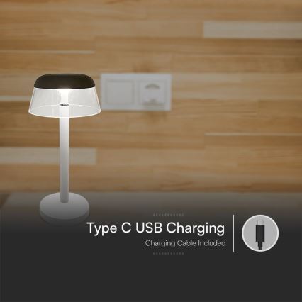 LED Димируема акумулаторна настолна сензорна лампа LED/3W/5V 3000-6000K 1800 mAh бял