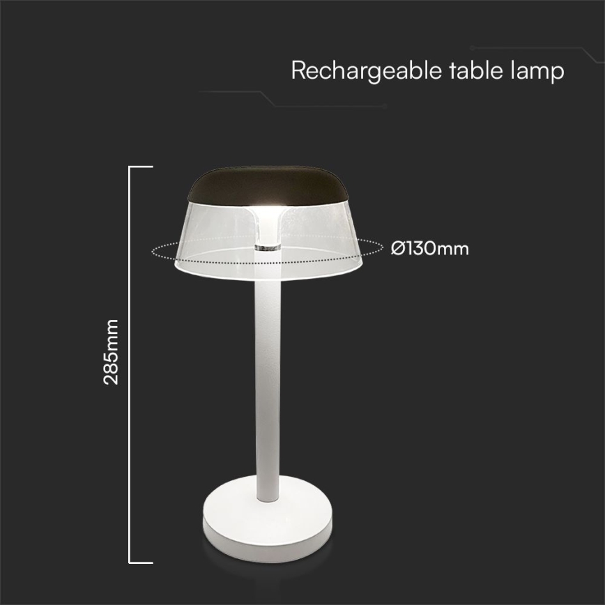 LED Димируема акумулаторна настолна сензорна лампа LED/3W/5V 3000-6000K 1800 mAh бял