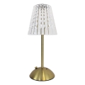 LED Димируема акумулаторна настолна touch лампа ELBA LED/1,6W/800 mAh 3000/4000/6000K златист/прозрачен