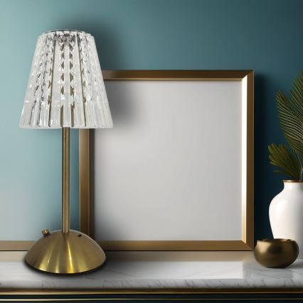 LED Димируема акумулаторна настолна touch лампа ELBA LED/1,6W/800 mAh 3000/4000/6000K златист/прозрачен