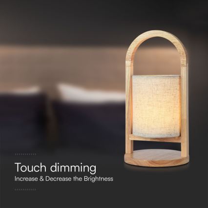 LED Димируема акумулаторна настолна touch лампа LED/1,5W/5V 3000K 1800 mAh бежов