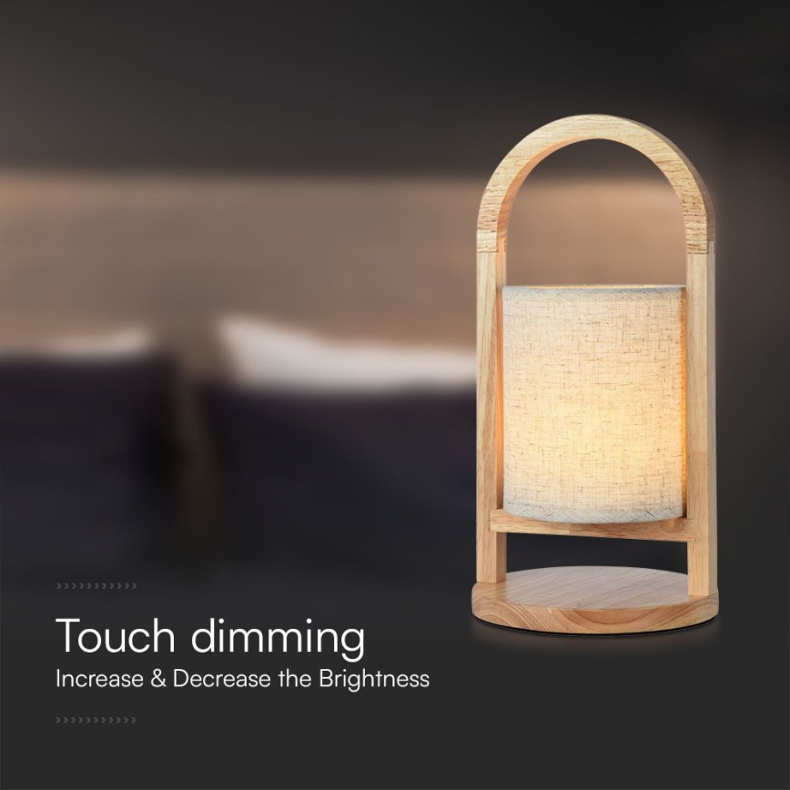LED Димируема акумулаторна настолна touch лампа LED/1,5W/5V 3000K 1800 mAh бежов
