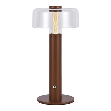 LED Димируема акумулаторна настолна touch лампа LED/1W/5V 3000K 1800 mAh кафяв