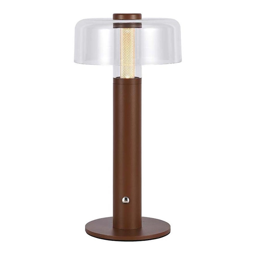 LED Димируема акумулаторна настолна touch лампа LED/1W/5V 3000K 1800 mAh кафяв