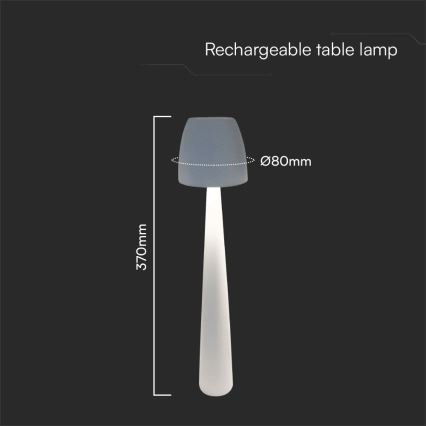 LED Димируема акумулаторна настолна touch лампа LED/3W/5V 3000-6000K 1800 mAh бял