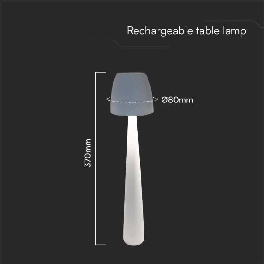 LED Димируема акумулаторна настолна touch лампа LED/3W/5V 3000-6000K 1800 mAh бял