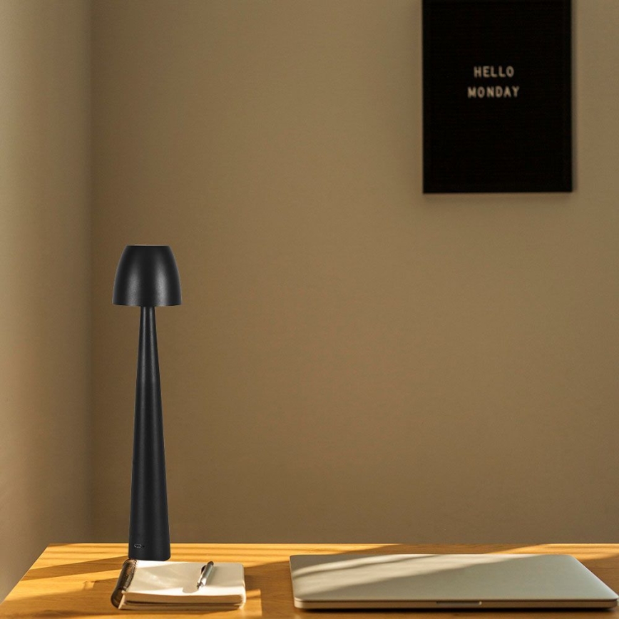 LED Димируема акумулаторна настолна touch лампа LED/3W/5V 3000-6000K 1800 mAh черен