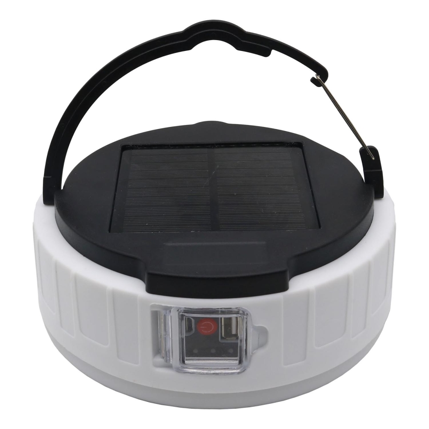 LED Димируема акумулаторна соларна лампа с функция за зареждане K3 LED/2W/5,5V 6500K IPX4 2400 mAh черен/бял