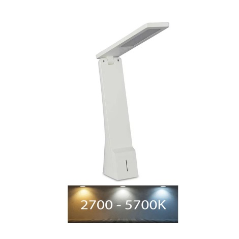 LED Димируема акумулаторна настолна лампа USB LED/4W/5V 1200 mAh 2700K-5700K бяла/сребриста