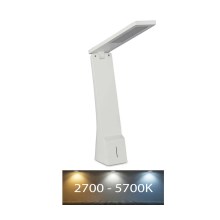 LED Димируема акумулаторна настолна лампа USB LED/4W/5V 3000K/4000K/5000K бяла/сребриста