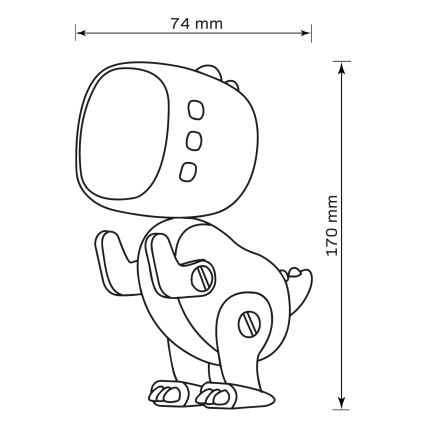 LED RGBW Димируем детски нощ малка лампа с будилник ROBOT LED/1W/5V 1200 mAh