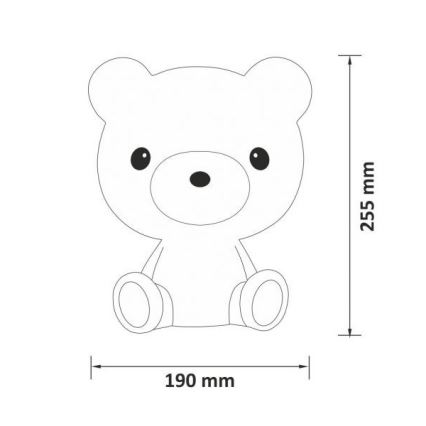 LED Димируема детска нощна лампа 2,5W/230V мече, бяла