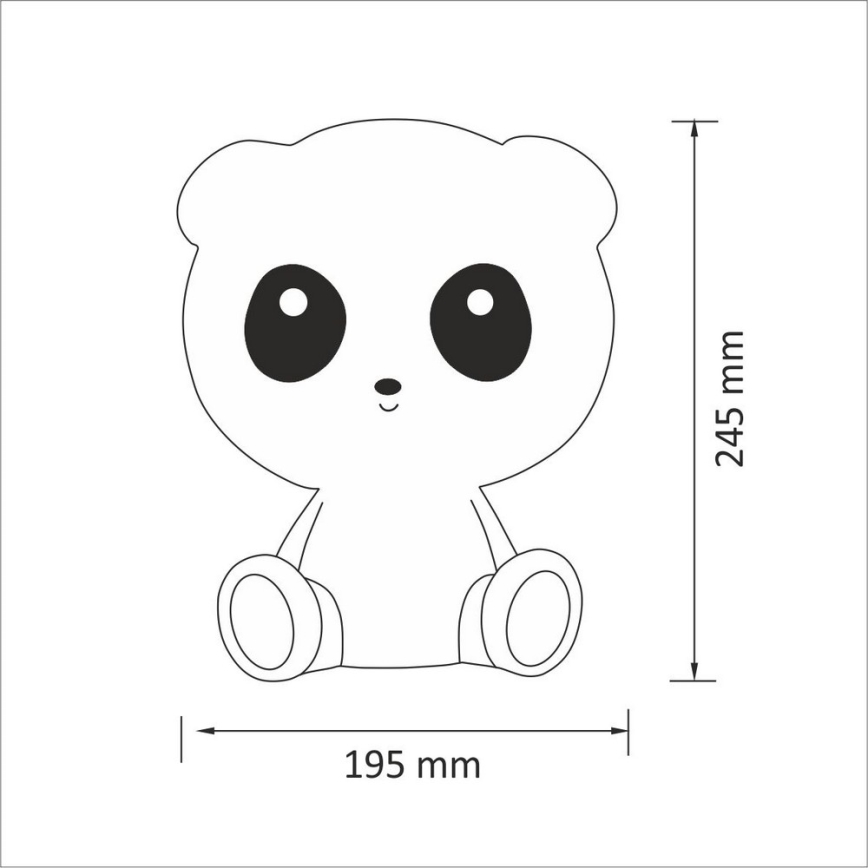 LED Димируема Детска нощна лампа 2,5W/230V panda