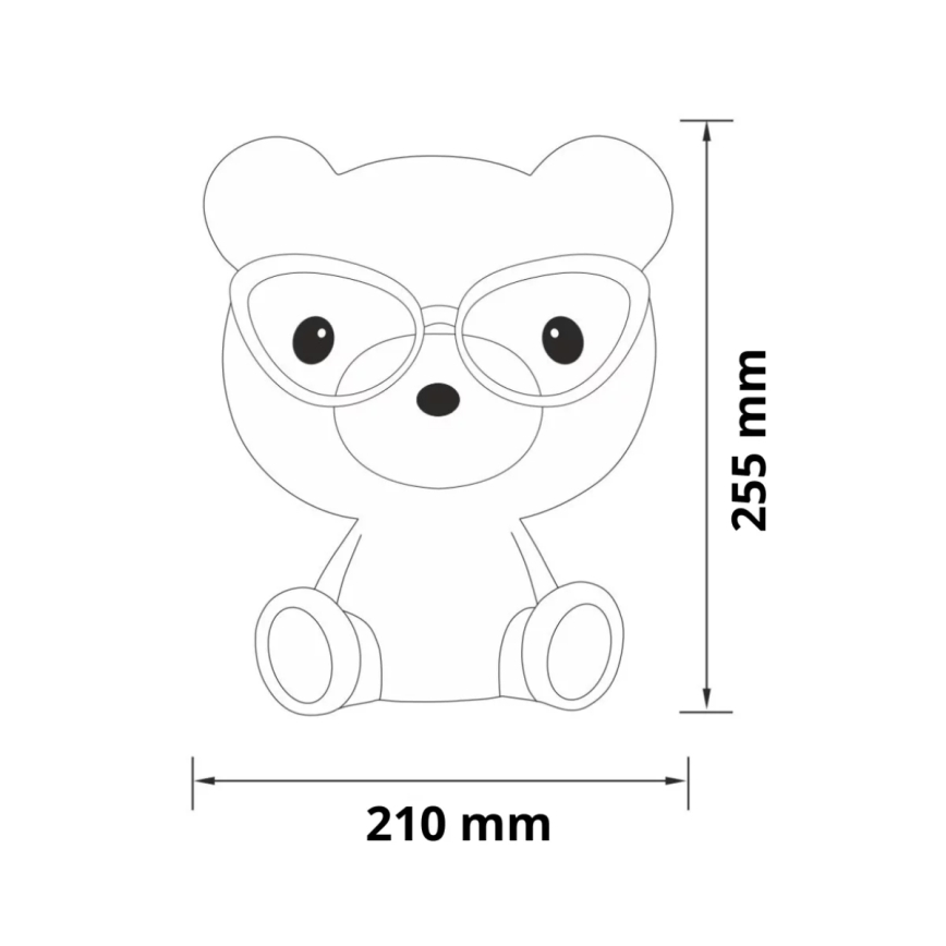 LED Димируема Детска нощна лампа LED/2,5W мечка розов