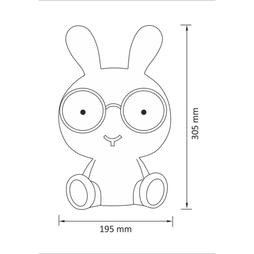 LED Димируема Детска нощна лампа LED/2,5W заек розова
