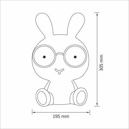 LED Димируема Детска нощна лампа LED/2,5W заек синя