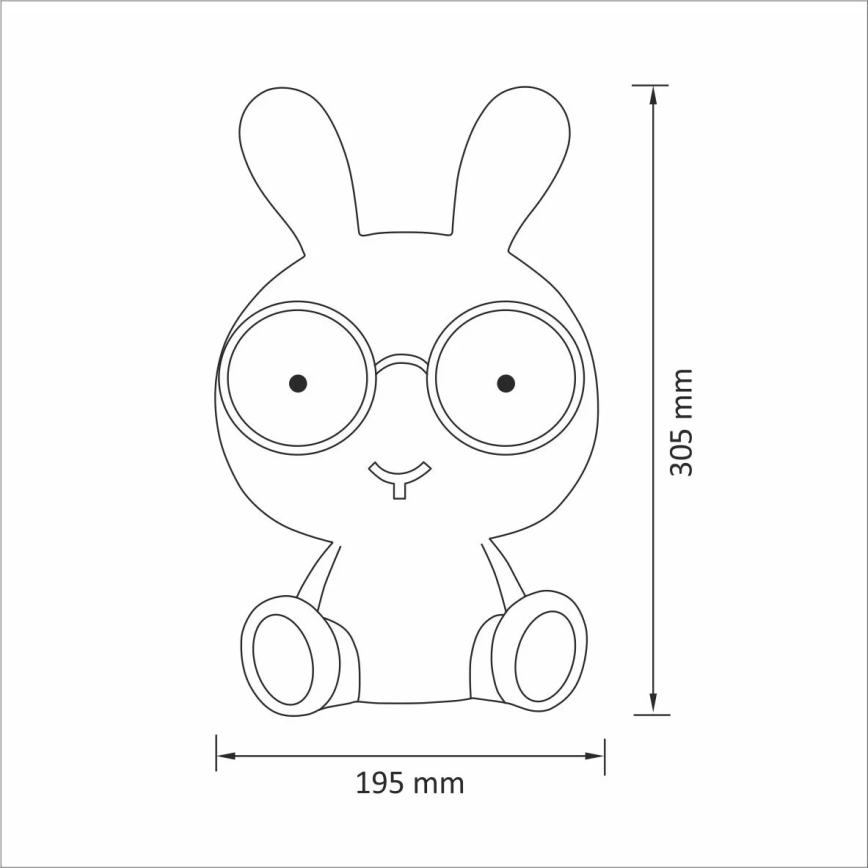 LED Димируема Детска нощна лампа LED/2,5W заек синя