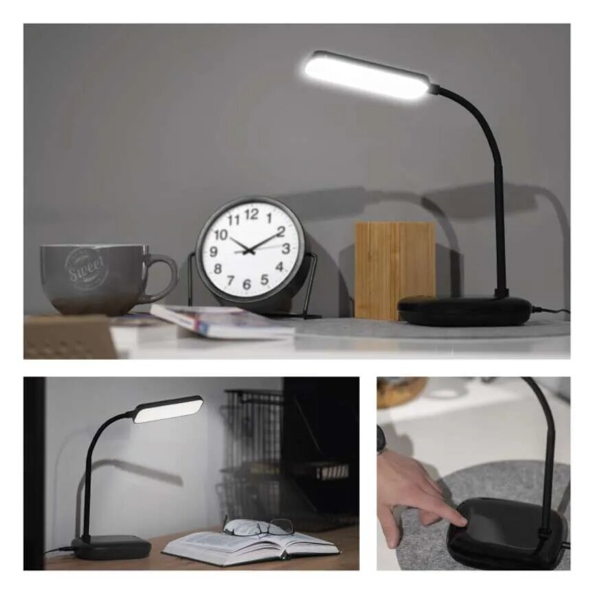 LED Димируема гъвкав настолна лампа LED/12W/230V 3000K/4000K/6500K черен