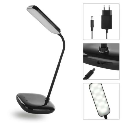 LED Димируема гъвкав настолна лампа LED/12W/230V 3000K/4000K/6500K черен