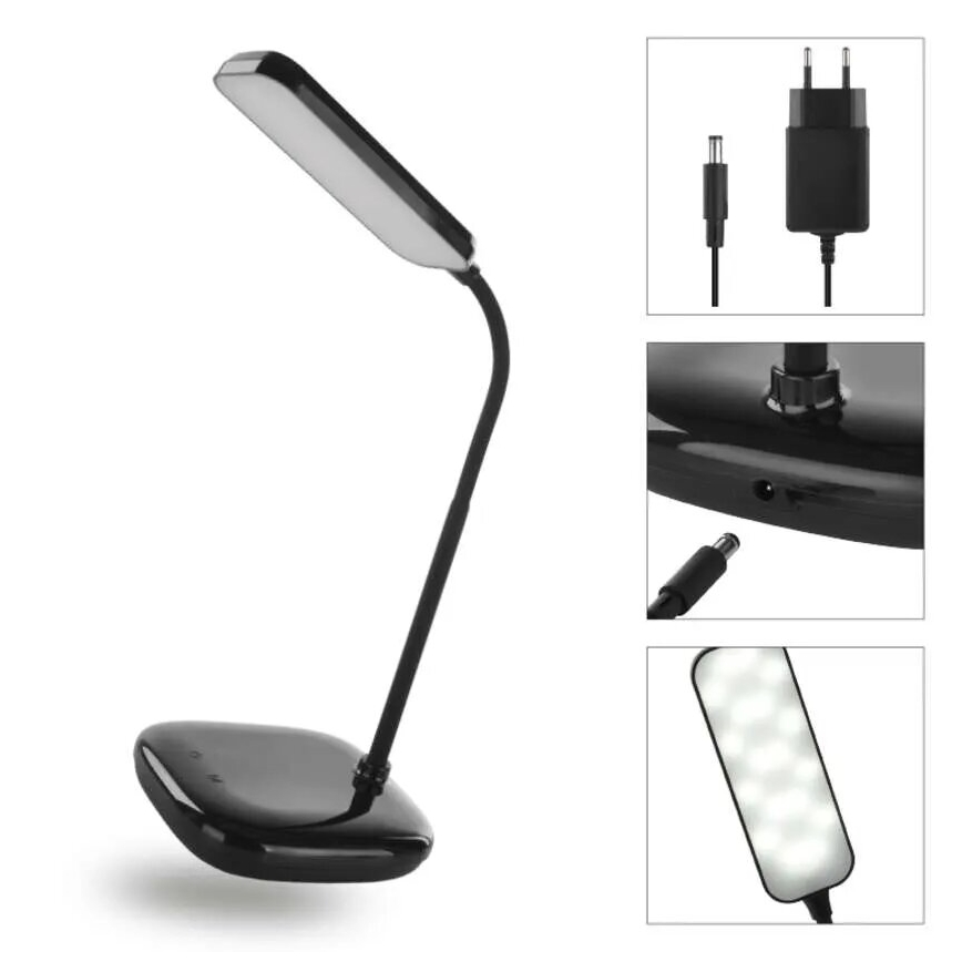 LED Димируема гъвкав настолна лампа LED/12W/230V 3000K/4000K/6500K черен