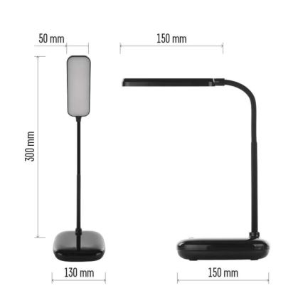 LED Димируема гъвкав настолна лампа LED/12W/230V 3000K/4000K/6500K черен
