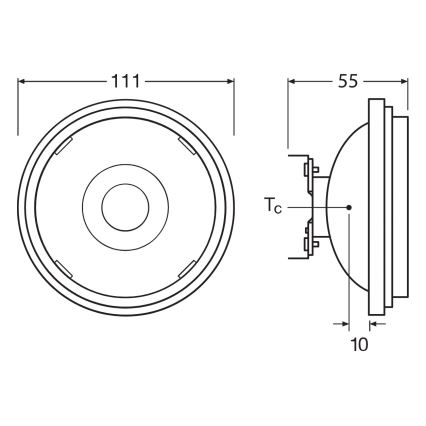 LED димируема лампа AR111 G53/13,5W/12V 2700K 24° CRI 97 - Ledvance