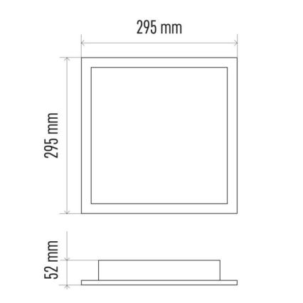 LED Димируема лампа LED/20W/230V квадратна + дистанционно 2700K-6000K