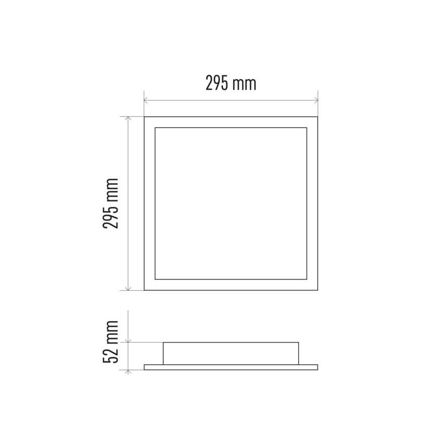LED Димируема лампа LED/20W/230V квадратна + дистанционно 2700K-6000K