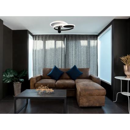 LED Димируем плафон LED/65W/230V 3000-6500K бял/черен + дистанционно управление