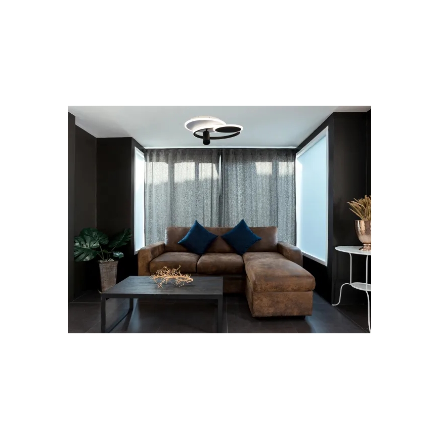 LED Димируем плафон LED/65W/230V 3000-6500K бял/черен + дистанционно управление