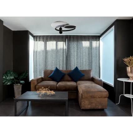 LED Димируем плафон LED/65W/230V 3000-6500K бял/черен + дистанционно управление