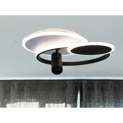 LED Димируем плафон LED/65W/230V 3000-6500K бял/черен + дистанционно управление
