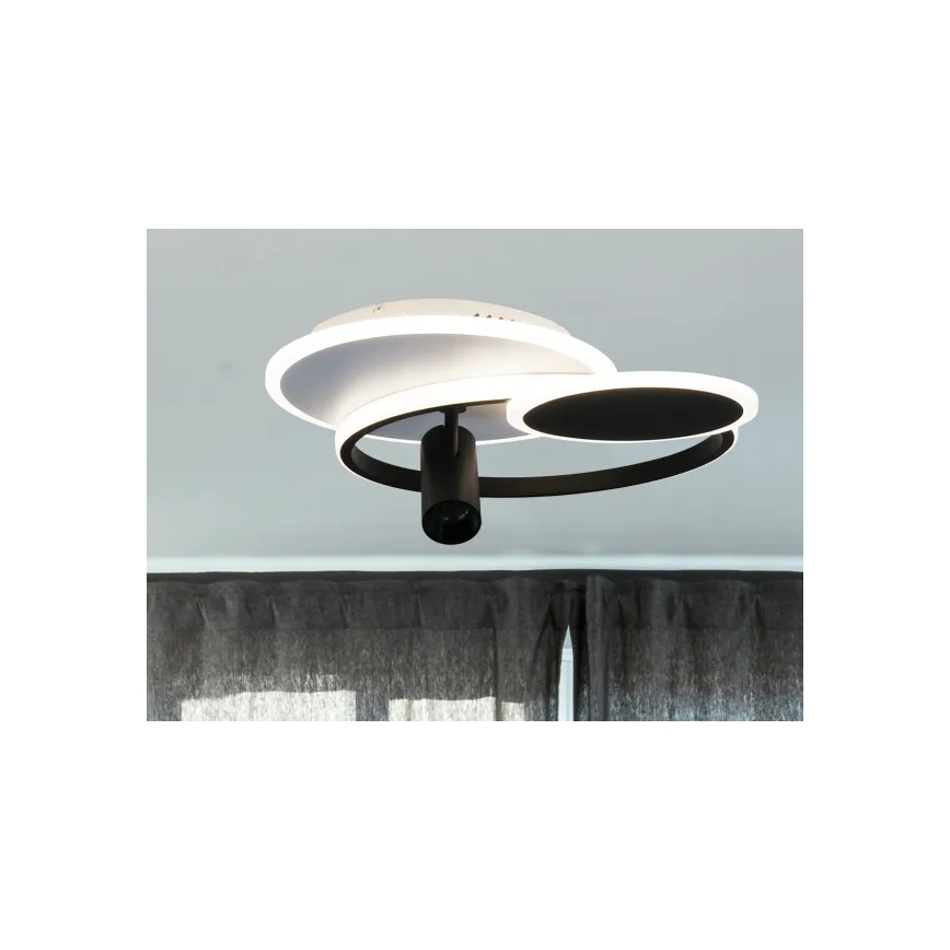 LED Димируем плафон LED/65W/230V 3000-6500K бял/черен + дистанционно управление