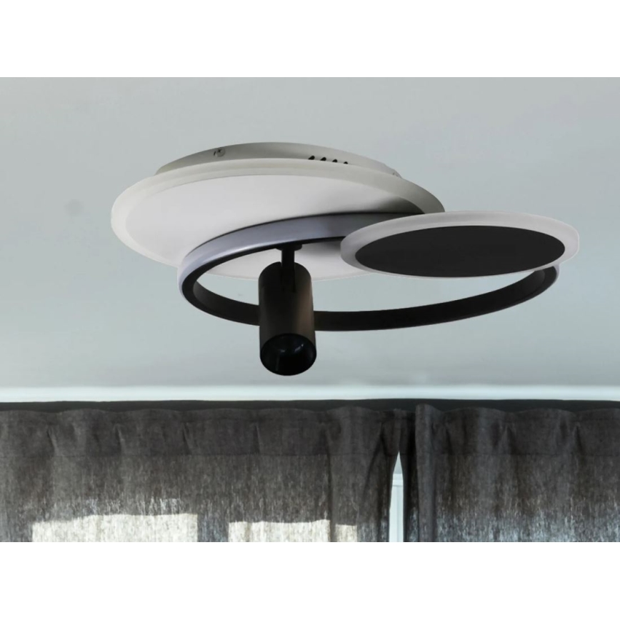 LED Димируем плафон LED/65W/230V 3000-6500K бял/черен + дистанционно управление