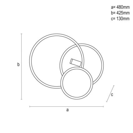 LED Димируем плафон LED/65W/230V 3000-6500K бял/черен + дистанционно управление