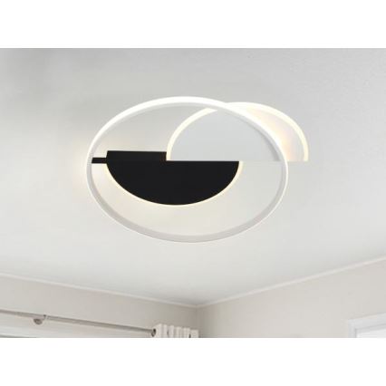 LED Димируем плафон LED/70W/230V 3000-6500K бял/черен + дистанционно управление