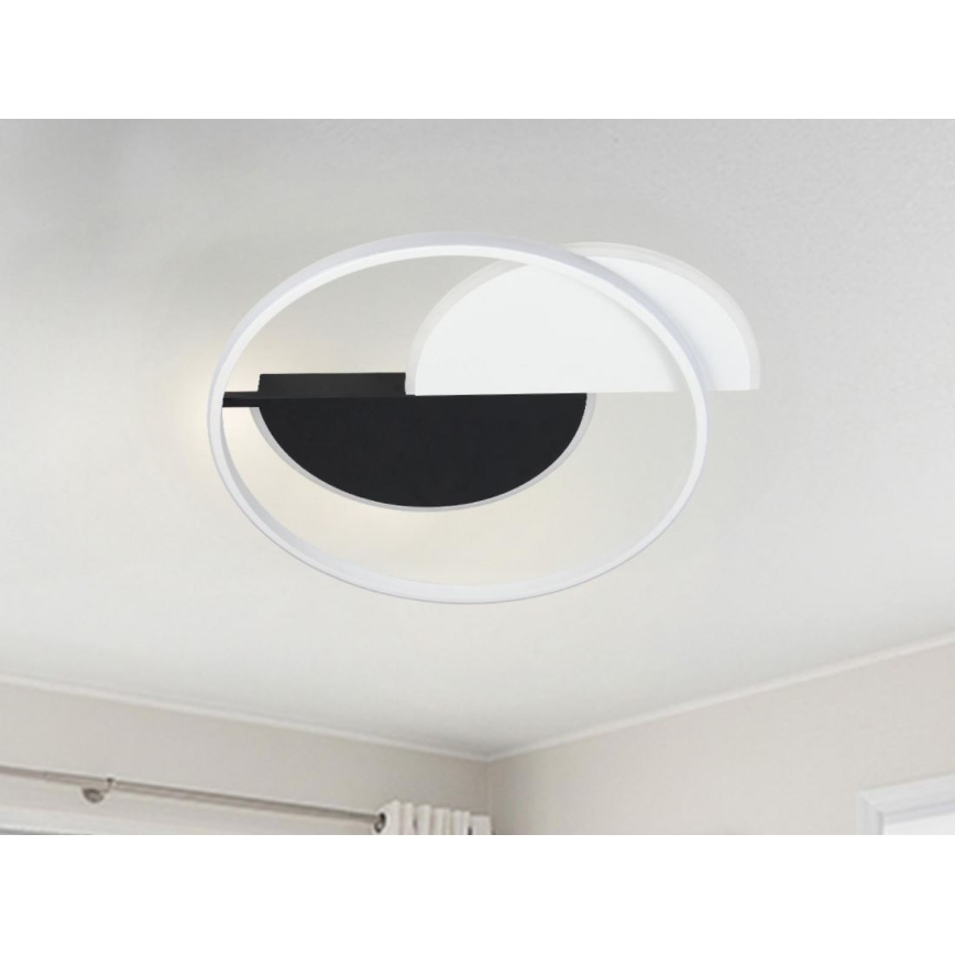 LED Димируем плафон LED/70W/230V 3000-6500K бял/черен + дистанционно управление