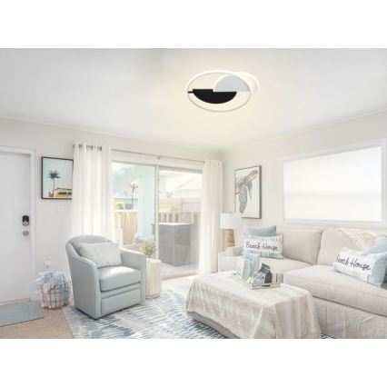 LED Димируем плафон LED/70W/230V 3000-6500K бял/черен + дистанционно управление