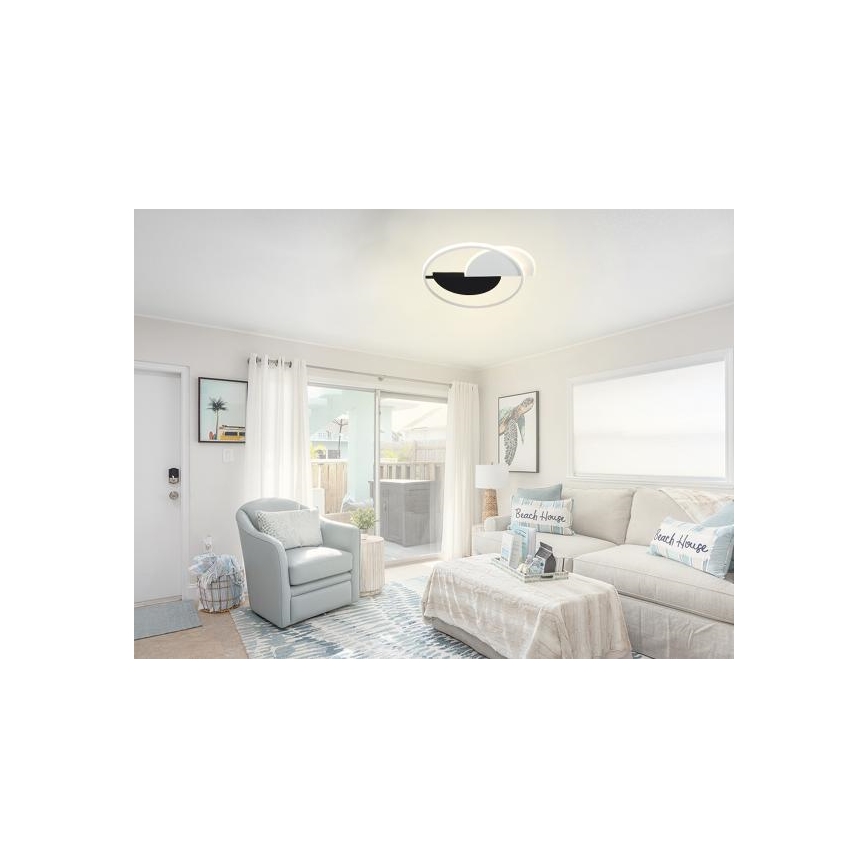 LED Димируем плафон LED/70W/230V 3000-6500K бял/черен + дистанционно управление