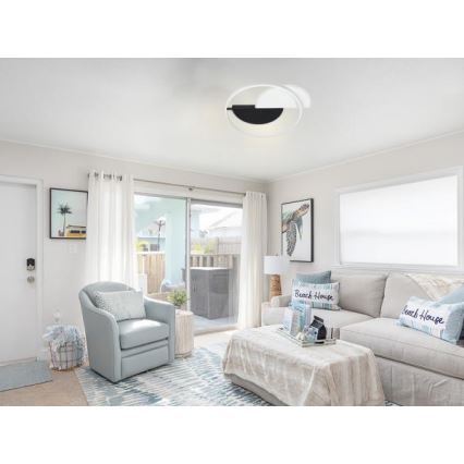 LED Димируем плафон LED/70W/230V 3000-6500K бял/черен + дистанционно управление