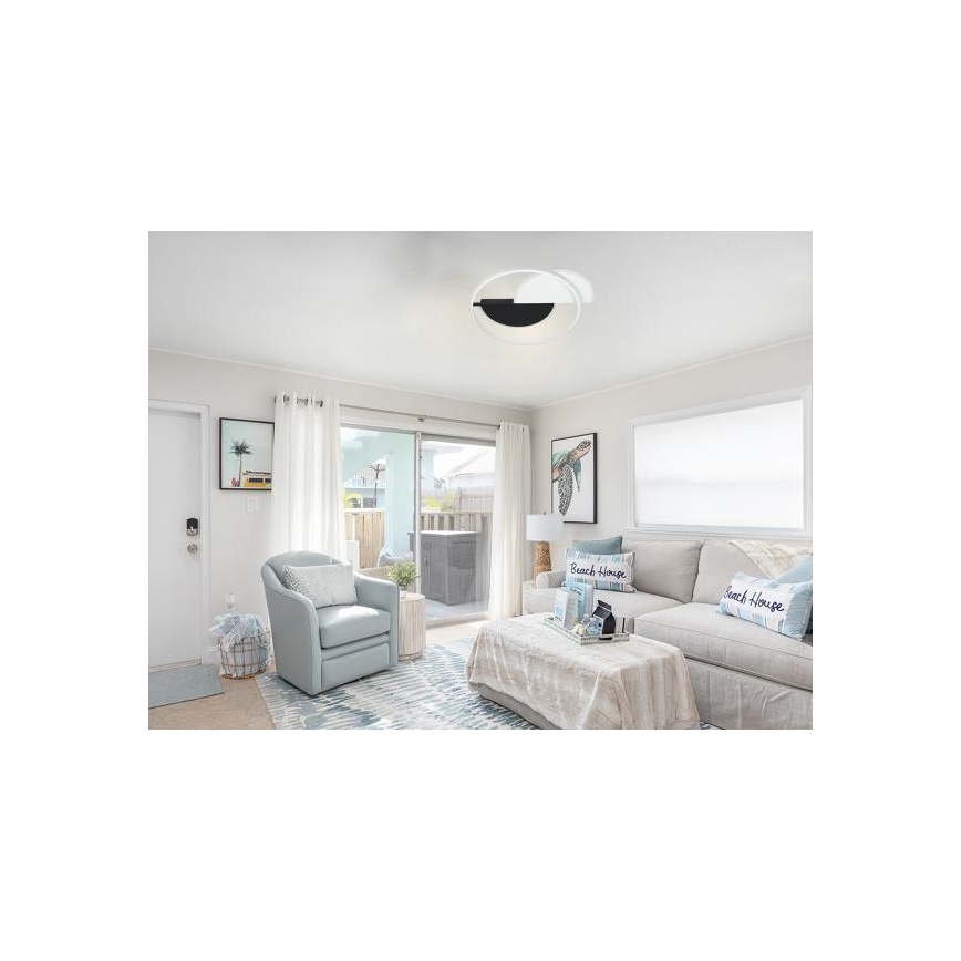 LED Димируем плафон LED/70W/230V 3000-6500K бял/черен + дистанционно управление