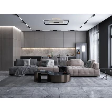 LED Димируем плафон LED/75W/230V 3000-6500K бял/черен + дистанционно управление